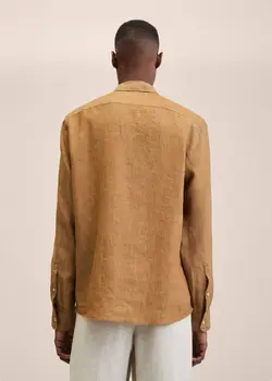 پیراهن مردانه زرد تیره منگو