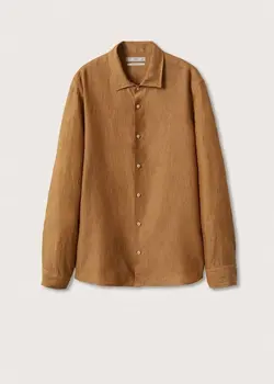 پیراهن مردانه زرد تیره منگو