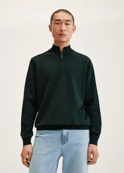 پلیور مردانه سبز تیره منگو