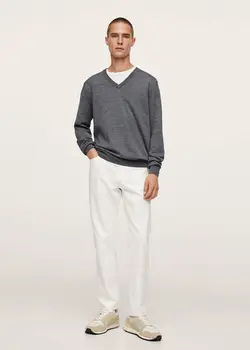 پلیور مردانه خاکستری منگو