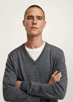 پلیور مردانه خاکستری منگو