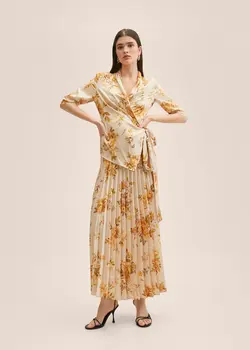 دامن زنانه سفید تیره منگو