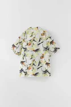 پیراهن پسرانه سفید طرح دار زارا