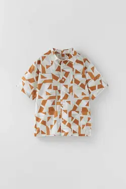 پیراهن پسرانه قهوه ای زارا