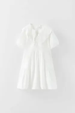 پیراهن و سارافون دخترانه  سفید تیره زارا