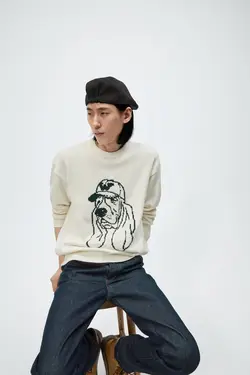 پلیور مردانه سفید زارا