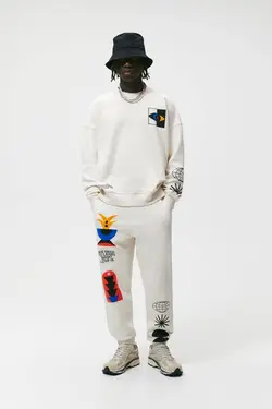 شلوار جاگر مردانه سفید زارا