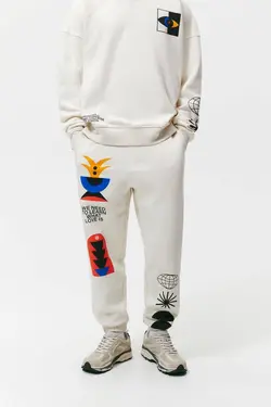 شلوار جاگر مردانه سفید زارا