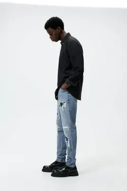 شلوار جین جذب مردانه آبی زارا