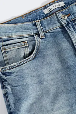 شلوار جین جذب مردانه آبی زارا