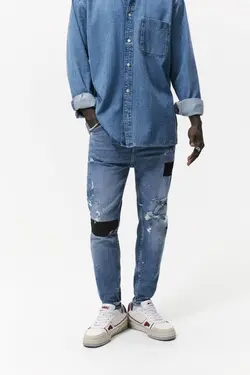 شلوار جین جذب مردانه آبی زارا