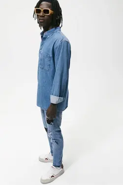 شلوار جین جذب مردانه آبی زارا