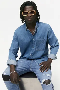 شلوار جین جذب مردانه آبی زارا