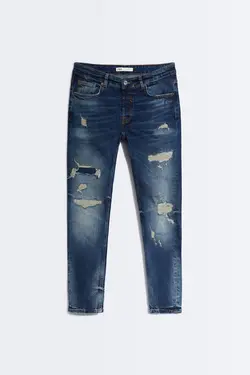 شلوار جین جذب مردانه آبی زارا