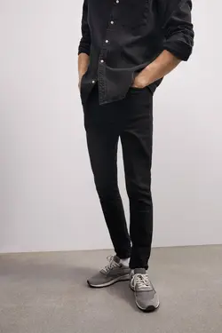 شلوار جین جذب مردانه خاکستری زارا