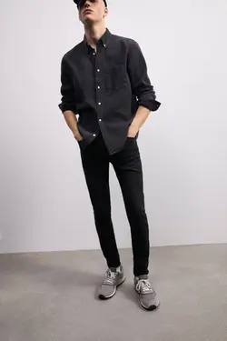 شلوار جین جذب مردانه خاکستری زارا