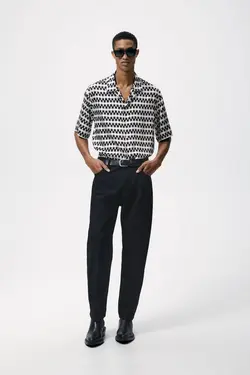 پیراهن آستین کوتاه مردانه مشکی زارا