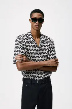 پیراهن آستین کوتاه مردانه مشکی زارا