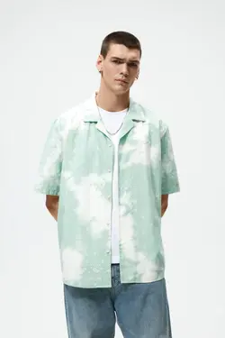 پیراهن آستین کوتاه مردانه سبز زارا