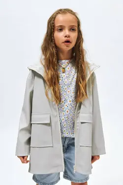 کاپشن خلبانی پسرانه خاکستری زارا