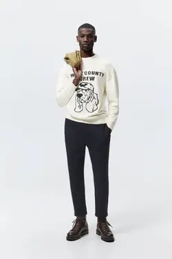 شلوار جاگر مردانه آبی زارا