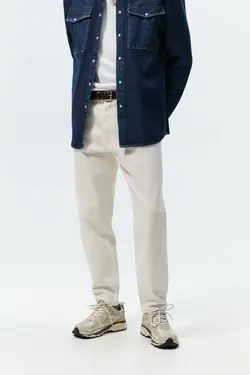 شلوار جین ریلکس فیت مردانه سفید زارا