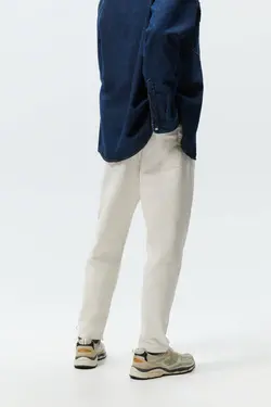 شلوار جین ریلکس فیت مردانه سفید زارا