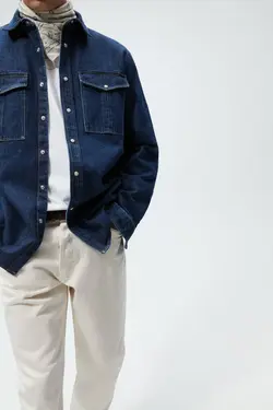 شلوار جین ریلکس فیت مردانه سفید زارا