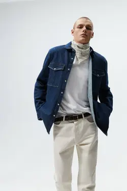 شلوار جین ریلکس فیت مردانه سفید زارا