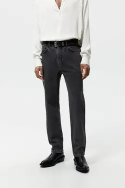 شلوار جین ریلکس فیت مردانه خاکستری زارا