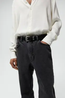 شلوار جین ریلکس فیت مردانه خاکستری زارا