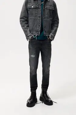 شلوار جین جذب مردانه مشکی زارا