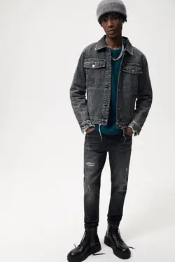 شلوار جین جذب مردانه مشکی زارا