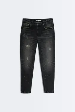 شلوار جین جذب مردانه مشکی زارا