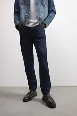 شلوار جین اسلیم فیت مردانه آبی زارا