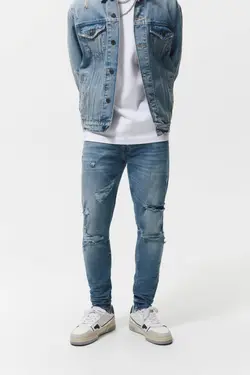 شلوار جین جذب مردانه آبی زارا