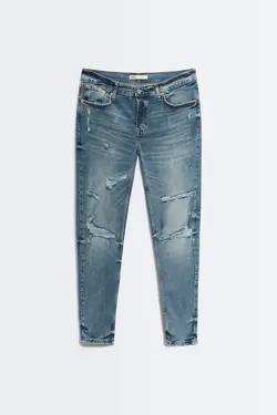 شلوار جین جذب مردانه آبی زارا