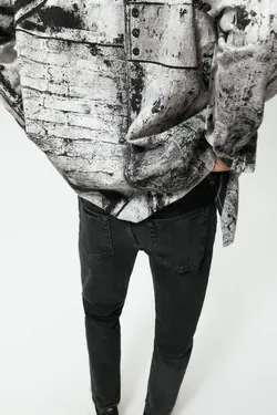 شلوار جین جذب مردانه مشکی زارا