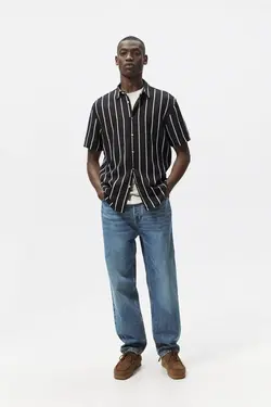 پیراهن آستین کوتاه مردانه مشکی زارا