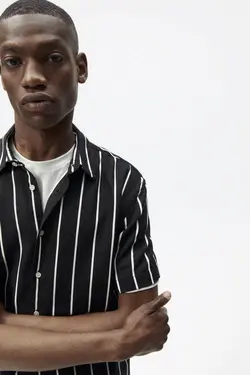 پیراهن آستین کوتاه مردانه مشکی زارا