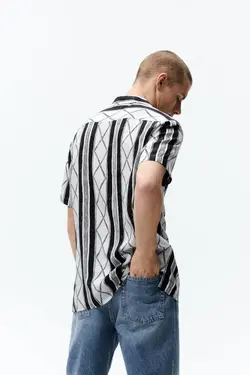 پیراهن آستین کوتاه مردانه مشکی زارا