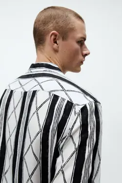 پیراهن آستین کوتاه مردانه مشکی زارا