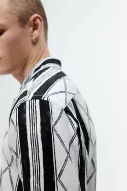 پیراهن آستین کوتاه مردانه مشکی زارا