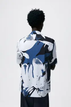 پیراهن آستین کوتاه مردانه آبی زارا