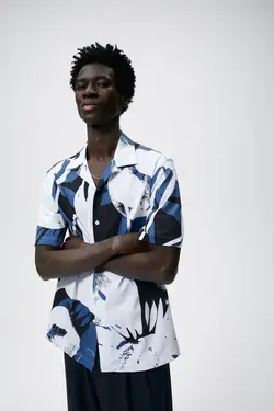 پیراهن آستین کوتاه مردانه آبی زارا