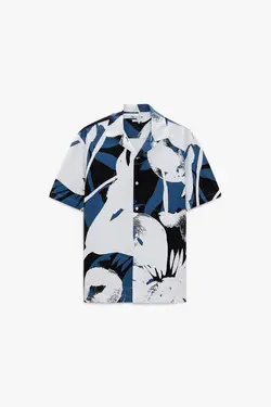 پیراهن آستین کوتاه مردانه آبی زارا