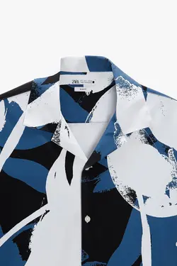 پیراهن آستین کوتاه مردانه آبی زارا