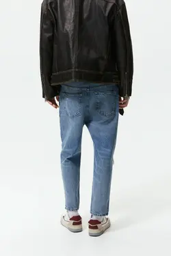 شلوار جین ریلکس فیت مردانه آبی زارا