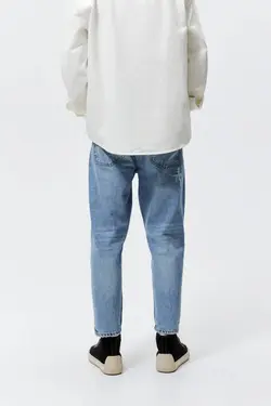 شلوار جین اسلیم فیت مردانه آبی زارا