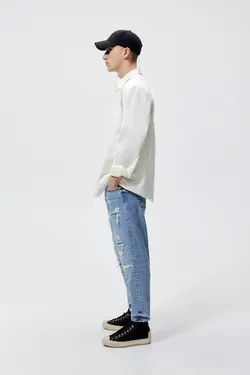 شلوار جین اسلیم فیت مردانه آبی زارا